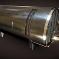 Industrial Steel Pressure Vessel With Pipes Valves And Mechanical Components
