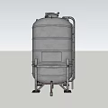 Large Silver Industrial Storage Tank With Metal Ladder And Stable Base