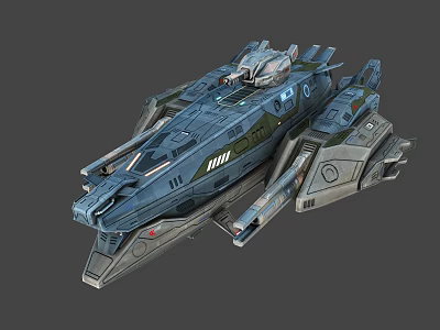 Futuristic Warship With Advanced Weapon Systems Streamlined Design And Armored Hull 3d model