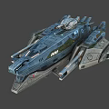 Futuristic Warship With Advanced Weapon Systems Streamlined Design And Armored Hull