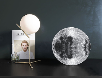 modern table lamp moon lamp 3d model