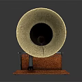 Vintage Phonographs With Wooden Bases Brass Horns And Retro Design