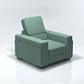 Light Green Modern Single Sofa With Comfortable Armrest And Simple Backrest Design 3d model