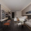 Modern Hotel Room Interior Featuring Comfortable Bed Sofa Coffee Table And Decorative Art
