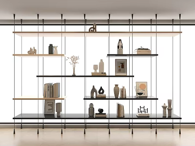 Simple Bookshelf Modern Storage Rack Top Fixed Bookshelf Book Decorations Combination Modern Bookshelf Storage Rack 3d model
