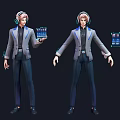 Modern Game Characters Glory Zhang Liang Qian Chou Asking War Skin Game Characters Science Fiction Characters Frameless Display Future Style Game Characters 3d model