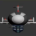 Futuristic Silver Streamlined Underwater Vehicle With Green Bottom Components And Top Antennas