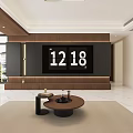 Modern Living and Dining Room Interior With TV Wall Coffee Table And Decor