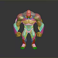 Golden Muscular Man Sculpture With Shiny Surface And Strong Physique