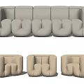 Modern Combination Sofa Swiss Multiplayer Sofa Combination Single Sofa 3d model