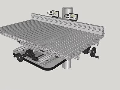 Industrial Equipment With Metal Workbench Surface Control Panel Wheels And Support Column 3d model