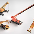 Toy Utility Vehicles In Yellow Orange With Crane Tow Truck And Lifting Features