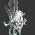 Elegant White Flying Creature With Pink Spotted Wings And Blossom Decorations