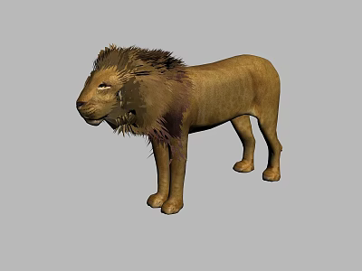 High Quality 3D Lion Model With Realistic Mane And Standing Pose 3d model