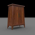 Traditional Solid Wooden Entryway Side Cabinet With Double Doors And Legs