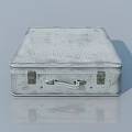 Swing Door Design For Vintage Silver Suitcase With Metal Clasps And Handle