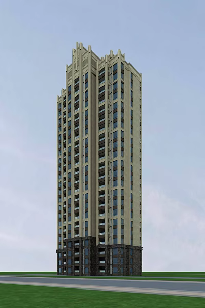 Modern Residential Building New Classical High-rise Residential Building 3d model