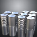 Silver Metal Cans For Food Storage In Household Kitchen Supplies