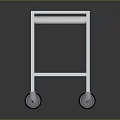 White Utility Cart with Four Wheels Multiple Shelves Sturdy Frame and Flat Top 3d model