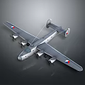 Space Exploration Themed Silver Gray Airplane Model With Four Engines And Wing Logos