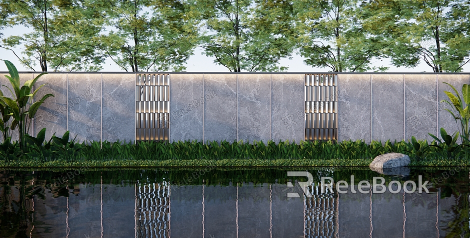 Modern landscape wall entrance opposite landscape modeling landscape wall metal grid landscape wall residential area wall demonstration area landscape wall unit entrance wall model