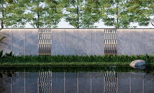 Modern landscape wall entrance opposite landscape modeling landscape wall metal grid landscape wall residential area wall demonstration area landscape wall unit entrance wall 3d model