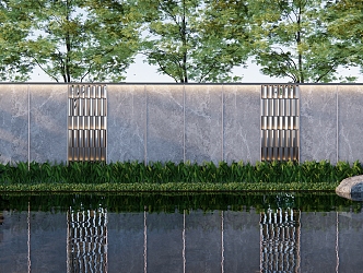 Modern landscape wall entrance opposite landscape modeling landscape wall metal grid landscape wall residential area wall demonstration area landscape wall unit entrance wall 3d model