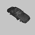 Old Blue Sedan Car With Missing Wheels And Worn Body Condition