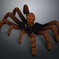 Realistic Brown Spider 3D Model With Textured Body And Long Legs