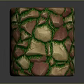 Cylindrical Decorative Item Featuring Colorful Stone Texture And Green Grass Details