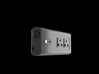 Modern Compact Power Strip With Multiple Outlets And Side Ventilation 3d model