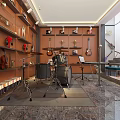 Kindergarten Music Activity Room With Guitar Drum Set Piano And Musical Instrument Display Shelves