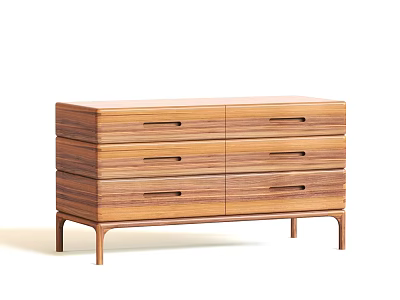 Wooden TV Stand With Multiple Drawers And Sleek Modern Design 3d model
