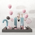 Modern Meichen Display Window Balloon Decoration Display Area Exhibition Point 3d model