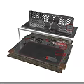 Modern Computer Workstation Setup With Metal Stand Transparent Panel Keyboard Mouse Pad And Cables