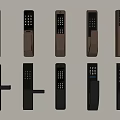 Fingerprint lock combination lock door lock security door combination lock door handle entry door lock 3d model