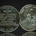 Apollo 11 First Moon Landing Commemorative Coins With Astronauts Engraved Design
