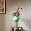 New Chinese Style Flower-arranging Vase Ornaments Combination Japanese Style Flower-arranging Small Original Flow Zen Chrysanthemum Turtle Bamboo Camellia 3d model