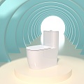 Ceramic toilet with scene 3d model