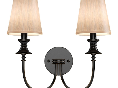 Nordic Double Head Wall Lamp American Country Wall Lamp Simple Living Room Background Wall Bedroom Bedside Lamp Aisle Stair Lamps 3d model