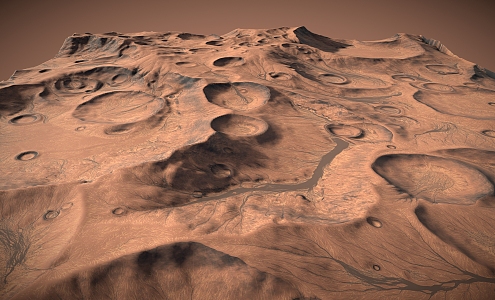 Mars Ground Hill Moon Canyon Desert Terrain Mountain Range 3d model