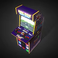 Modern Arcade Large Game Machine Street Fighter King of Fighters Game Hall Coin Slot Machine Low Face Number Low Model Simple Model Game Video Level Super Realistic 3d model