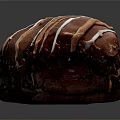 Freshly Baked Chocolate Pastry With White Frosting Drizzle And Soft Texture