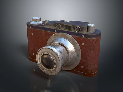 Vintage Electronic Camera Retro Design With Metal Body Lens And Control Knobs 3d model
