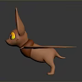 Cartoon Bat Character With Orange Body Large Wings And Yellow Eyes