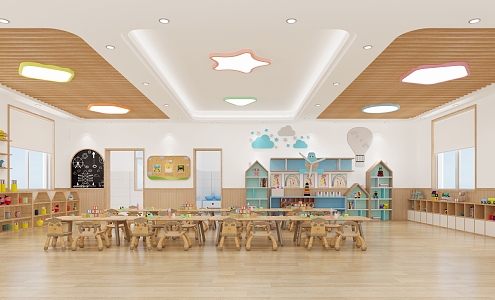 Modern Kindergarten Art Room 3d model