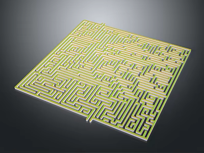 Green Maze Pattern Square Floor Mat Decorative Home Furniture For Modern Design 3d model