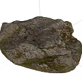 Natural Stone And Wood Materials With Textured Surfaces And Mossy Accents For Decor