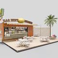 BAG BEST BURGERS Burger Restaurant With Palm Tree Outdoor Seating And Wooden Deck