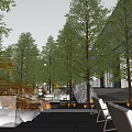 Garden Landscape Design With Trees Steps Rocks And Modern Building Elements